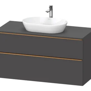 Begrenztes Angebot Duravit D-Neo Konsolenwaschtischunterschrank mit 2 Auszügen Griff Bronze Gebürstet 1200 x 644 x 550 mm - Graphit Matt