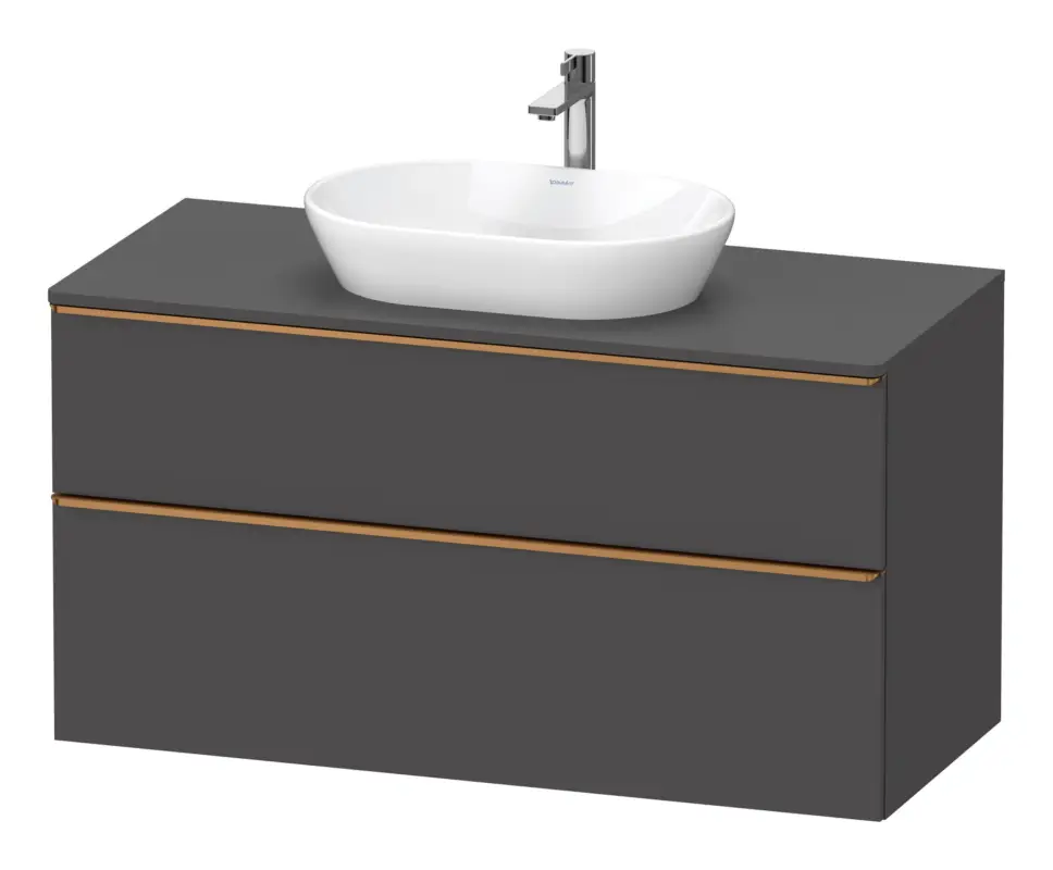 Begrenztes Angebot Duravit D-Neo Konsolenwaschtischunterschrank mit 2 Auszügen Griff Bronze Gebürstet 1200 x 644 x 550 mm - Graphit Matt