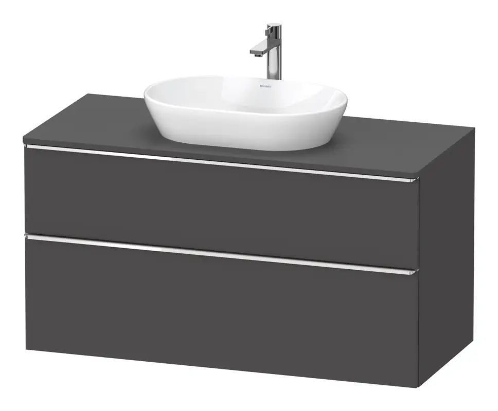 Duravit D-Neo Konsolenwaschtischunterschrank mit 2 Auszügen Griff Chrom Hochglanz 1200 x 644 x 550 mm - Graphit Matt Aktuell