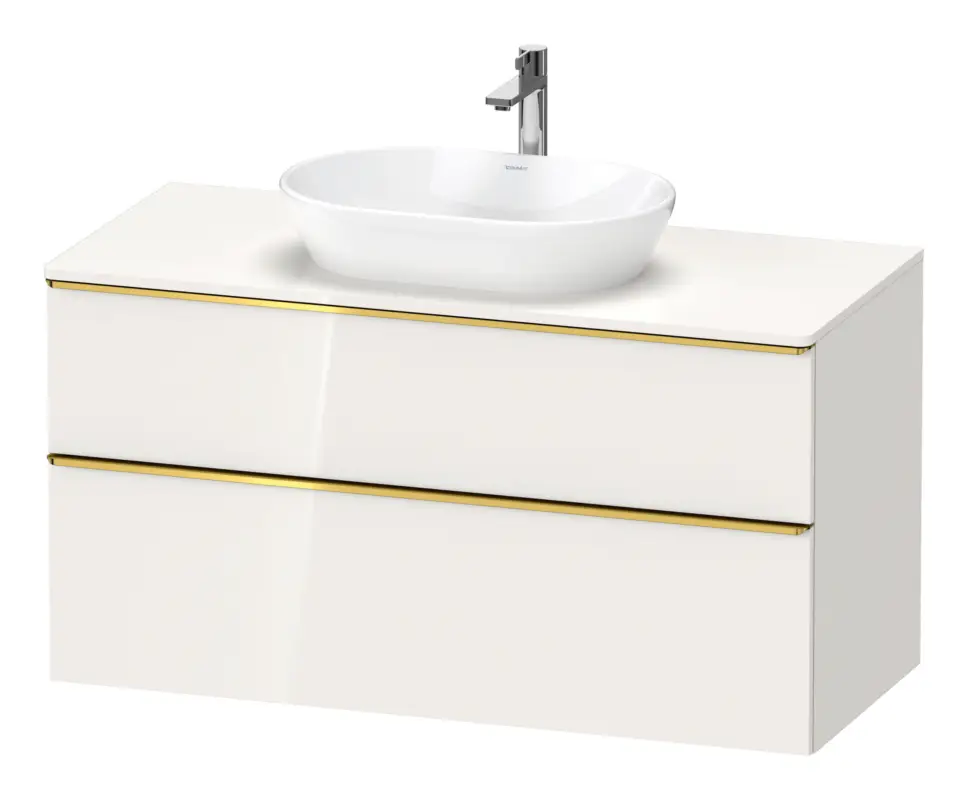 Billig Duravit D-Neo Konsolenwaschtischunterschrank mit 2 Auszügen Griff Gold Poliert 1200 x 644 x 550 mm - Weiß Hochglanz