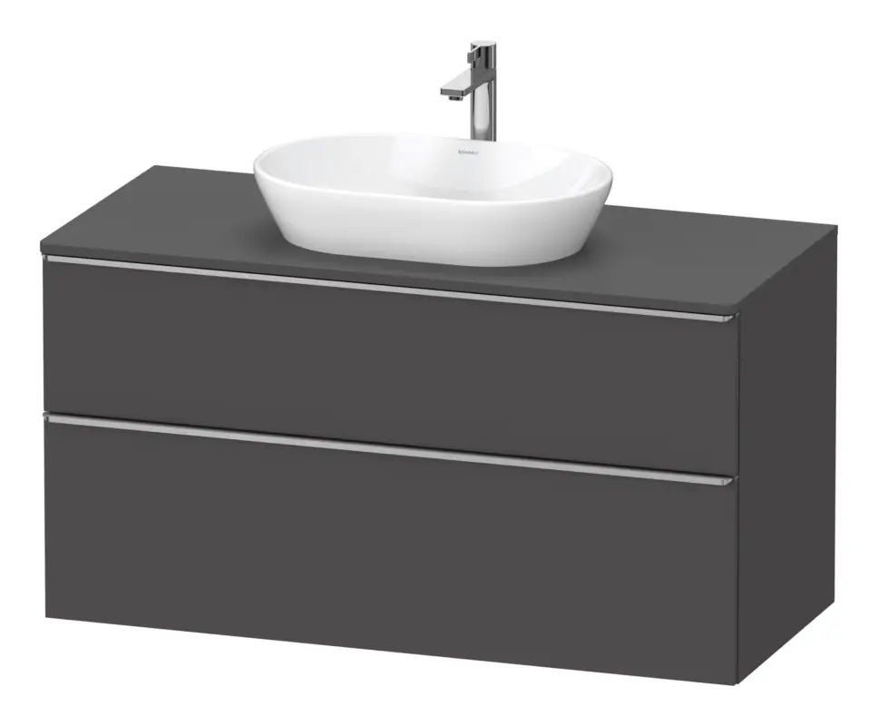 Duravit D-Neo Konsolenwaschtischunterschrank mit 2 Auszügen Griff Edelstahl Gebürstet 1200 x 644 x 550 mm - Graphit Matt Rabatt