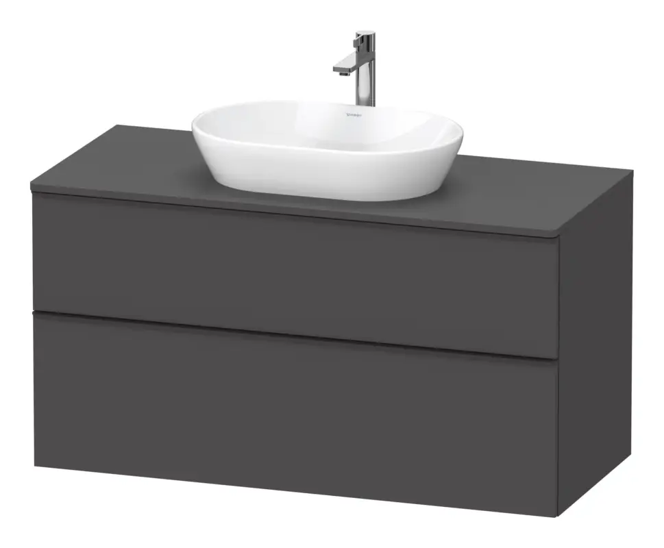 Duravit D-Neo Konsolenwaschtischunterschrank mit 2 Auszügen Griff Diamantschwarz Matt 1200 x 644 x 550 mm - Graphit Matt Garantierte Lieferung