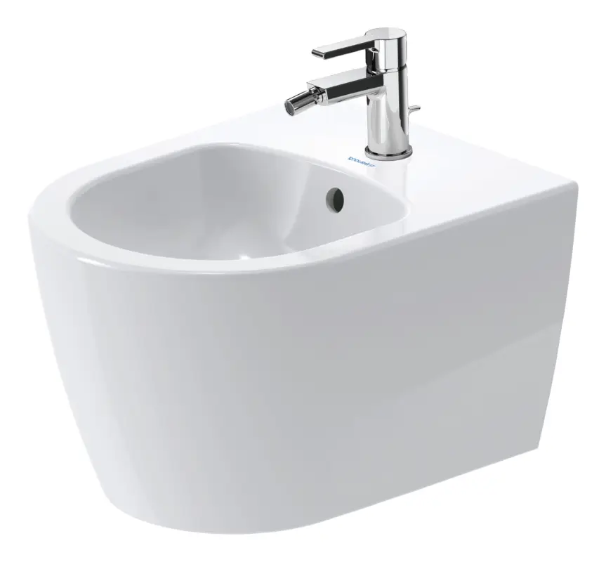 Duravit ME by Starck Bidet wandhängend mit 1 Hahnloch mit Überlauf 370 x 480 mm - Weiß Seidenmatt mit DuraShield Garantierte Lieferung
