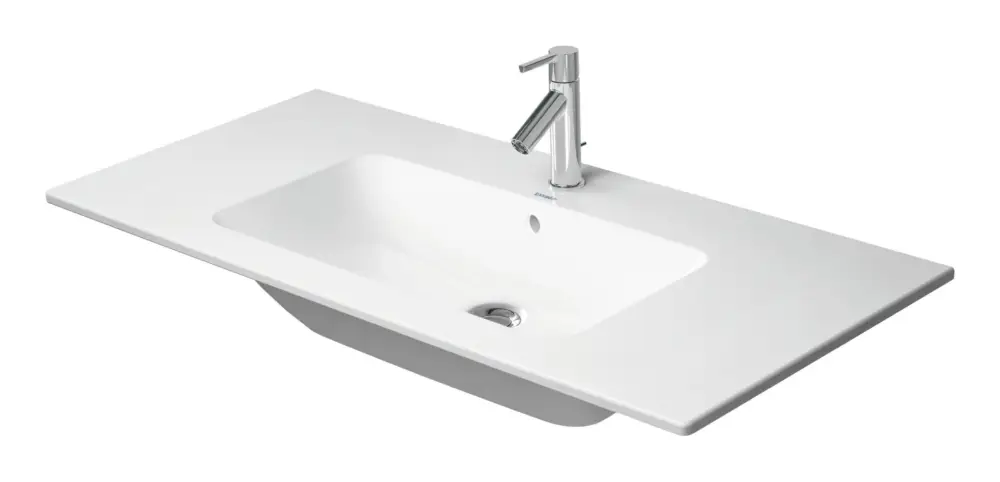 Highlight Duravit ME by Starck Möbelwaschtisch mit 1 Hahnloch mit Überlauf 1030 x 490 mm - Weiß Seidenmatt mit DuraShield