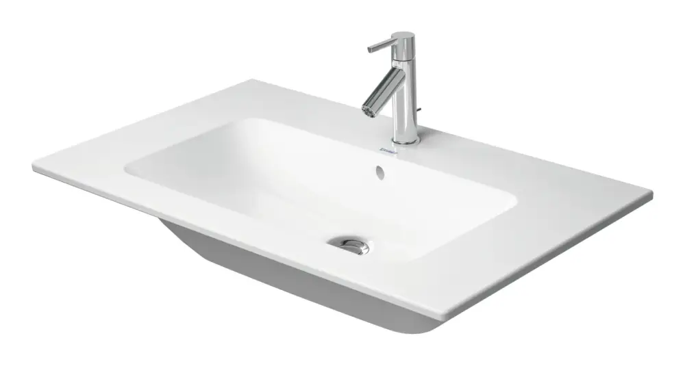 Preis Gesenkt Duravit ME by Starck Möbelwaschtisch ohne Hahnloch mit Überlauf 830 x 490 mm - Weiß Seidenmatt mit DuraShield