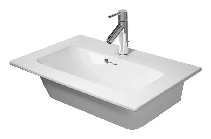 Bestseller Duravit ME by Starck Möbelwaschtisch mit 1 Hahnloch mit Überlauf 630 x 400 mm - Weiß Seidenmatt mit DuraShield