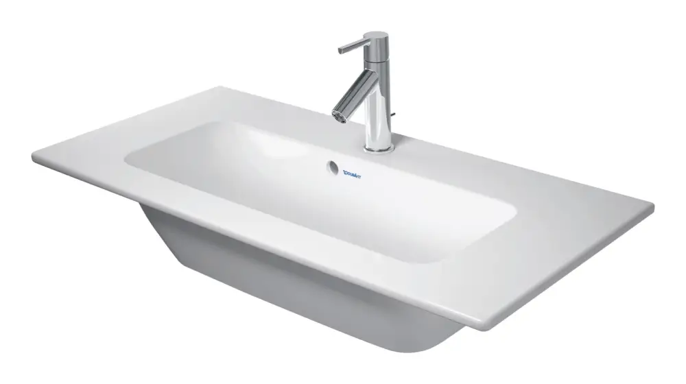 Duravit ME by Starck Möbelwaschtisch ohne Hahnloch mit Überlauf 830 x 400 mm - Weiß Hochglanz mit DuraShield Preisknaller