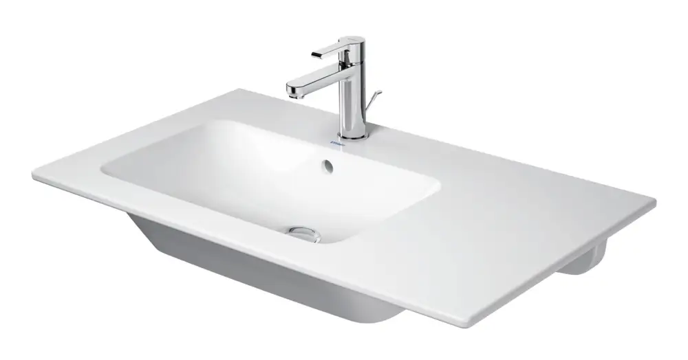 Duravit ME by Starck Möbelwaschtisch Becken links ohne Hahnloch mit Überlauf 830 x 490 mm - Weiß Hochglanz mit DuraShield Heißes Angebot