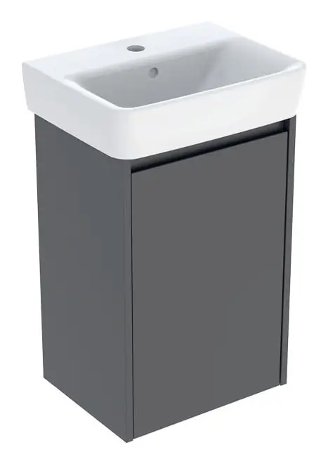 Bestpreis Geberit Renova Plan Komplett-Set mit Handwaschbecken mit 1 Tür 450 x 697 x 340 mm - Lava lackiert seidenmatt