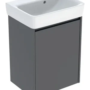 Expressversand Geberit Renova Plan Komplett-Set mit Handwaschbecken mit 1 Tür 500 x 697 x 380 mm - Lava lackiert seidenmatt