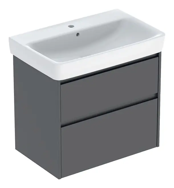 Must-Have Geberit Renova Plan Komplett-Set mit 2 Schubladen 750 x 697 x 446 mm - Lava lackiert seidenmatt