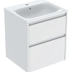 Nur Für Kurze Zeit Geberit Renova Plan Komplett-Set mit 2 Schubladen 550 x 621 x 480 mm - Weiß lackiert seidenmatt mit KeraTect