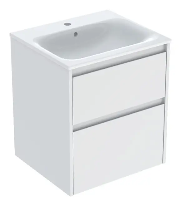 Nur Für Kurze Zeit Geberit Renova Plan Komplett-Set mit 2 Schubladen 550 x 621 x 480 mm - Weiß lackiert seidenmatt mit KeraTect