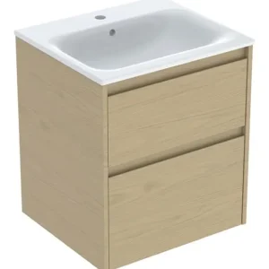 Schneller Versand Geberit Renova Plan Komplett-Set mit 2 Schubladen 550 x 621 x 480 mm - Eiche natur mit KeraTect