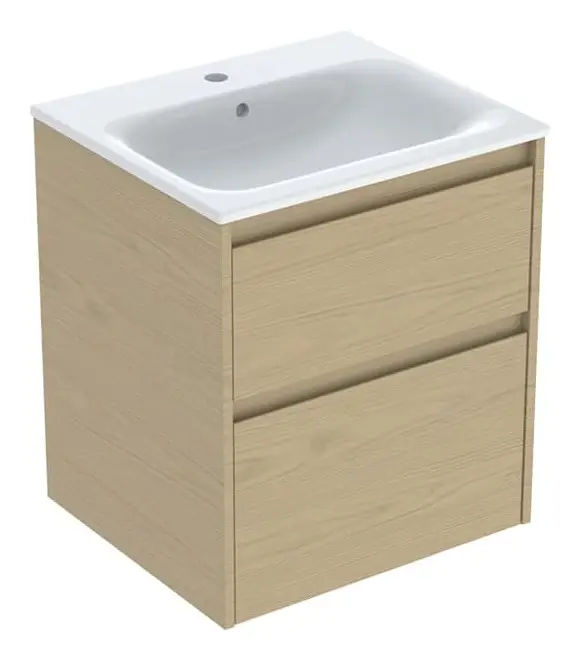 Schneller Versand Geberit Renova Plan Komplett-Set mit 2 Schubladen 550 x 621 x 480 mm - Eiche natur mit KeraTect