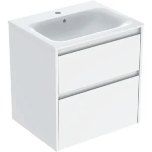 Saisonangebot Geberit Renova Plan Komplett-Set mit 2 Schubladen 600 x 621 x 480 mm - Weiß lackiert seidenglanz