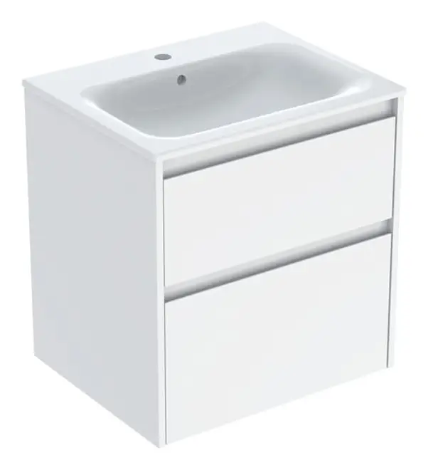 Saisonangebot Geberit Renova Plan Komplett-Set mit 2 Schubladen 600 x 621 x 480 mm - Weiß lackiert seidenglanz