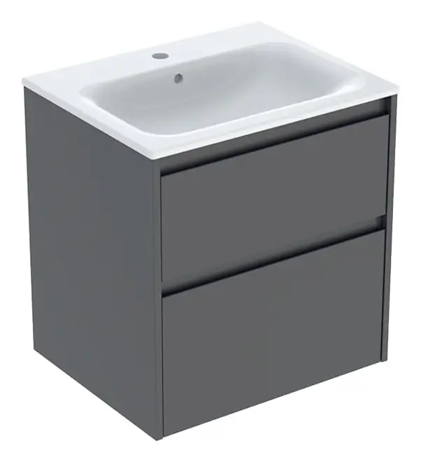 Geberit Renova Plan Komplett-Set mit 2 Schubladen 600 x 621 x 480 mm - Lava lackiert seidenmatt Preisreduziert