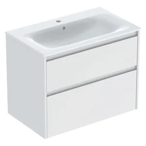 Mega-Angebot Geberit Renova Plan Komplett-Set mit 2 Schubladen 800 x 621 x 480 mm - Weiß lackiert seidenmatt