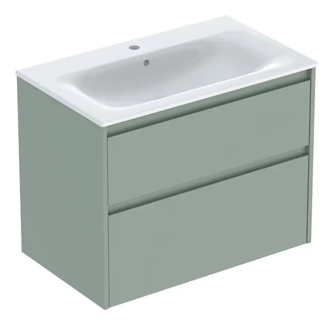Geberit Renova Plan Komplett-Set mit 2 Schubladen 800 x 621 x 480 mm - Salbeigrün lackiert seidenmatt Jetzt Kaufen