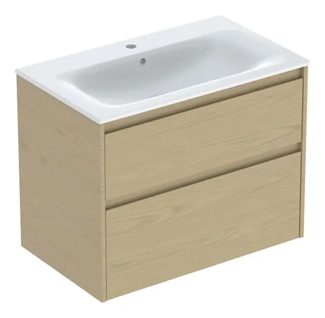 Neue Ware Geberit Renova Plan Komplett-Set mit 2 Schubladen 800 x 621 x 480 mm - Eiche natur