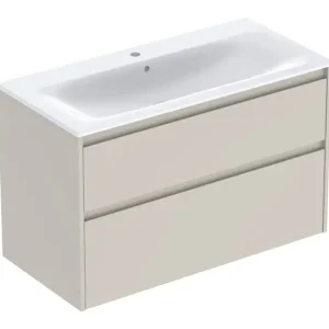 Jetzt Kaufen Geberit Renova Plan Komplett-Set mit 2 Schubladen 1000 x 621 x 480 mm - Sandgrau lackiert seidenmatt