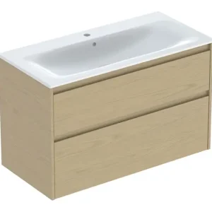 Geberit Renova Plan Komplett-Set mit 2 Schubladen 1000 x 621 x 480 mm - Eiche natur mit KeraTect Meistverkauft