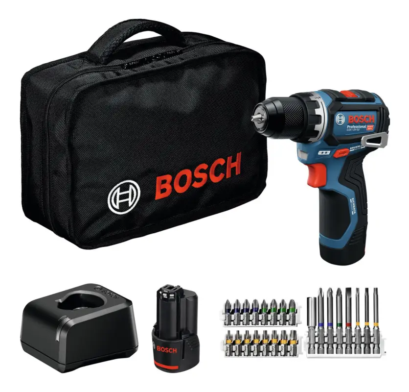 Expressversand Bosch Professional Akku-Bohrschrauber GSR 12V-32 mit 2x Akku 2 Ah & 24-tlg. Zubehör-Set - in Werkzeugtasche