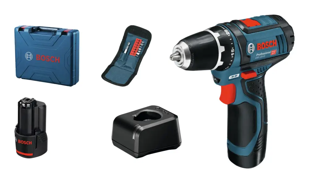 Bosch Professional Akku-Bohrschrauber Heavy Duty GSR 12V-15 mit 2x Akku 2 Ah - im Handwerkerkoffer Saisonangebot