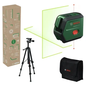 Begrenztes Angebot Bosch Kreuzlinien-Laser AdvancedLevel 2G Set mit 1x Akku 3,6V 2 Ah & Stativ TT 120 - in Tasche