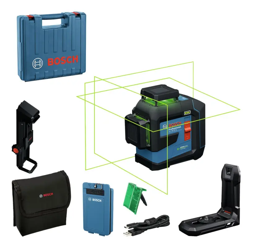 Expressversand Bosch Professional Linienlaser GLL 80-33 G mit 1x Akku 3 Ah, Tasche & USB-C-Kabel - im Handwerkerkoffer