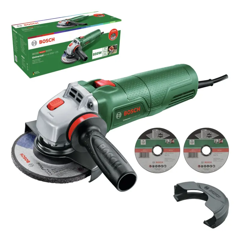 Bosch Winkelschleifer UniversalGrind 850-125 mit 3 Scheiben - im Karton Günstig