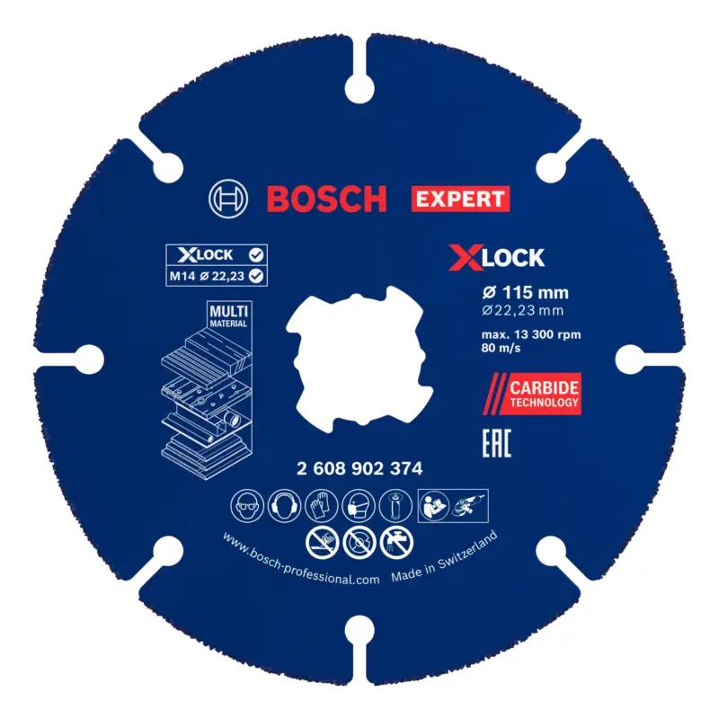 Bosch Expert MultiMaterial Carbide-Trennscheibe, 115 x 1,6 x 22,23 mm, X-Lock Nur Für Kurze Zeit