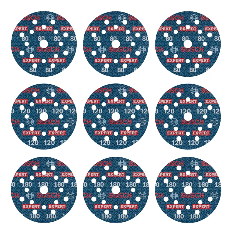 Bosch Expert O780 Folienschleifscheibe-Set, 125 mm, K80/120/180, 9-teilig Meistverkauft