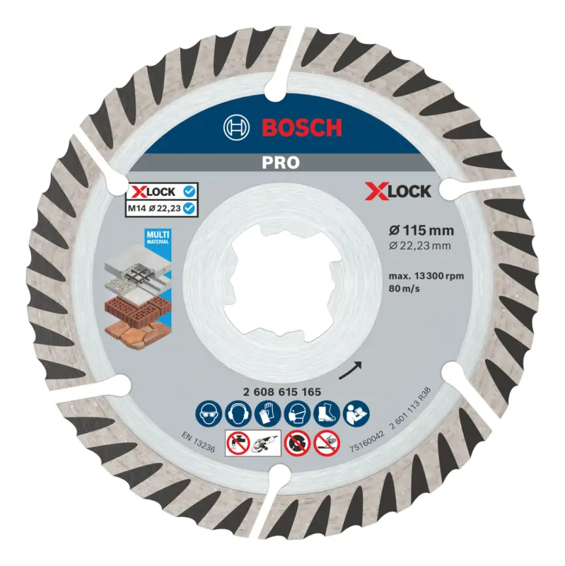 Bosch Pro Multi Material X-LOCK Diamanttrennscheibe, 115 x 22,23 mm - 2er Pack (Verpackungseinheit 12 Stück) Sofort Bestellen