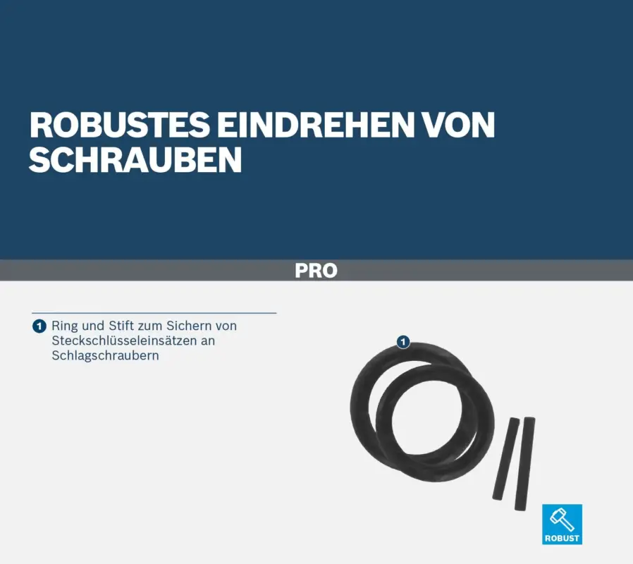 Bosch Pro Set mit Haltering und Stift für Impact Steckschlüsseleinsätze, 3/4", 4-teilig (Verpackungseinheit 5 Sets) Garantierte Lieferung