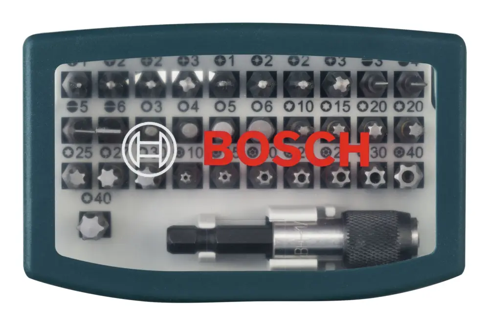 Bosch Promoline Schrauberbit-Set, blau, 32-teilig (Verpackungseinheit 6 Sets) Saisonangebot