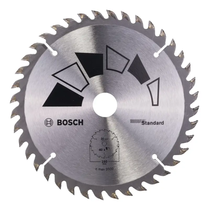 Bosch Zubehör Kreissägeblatt Standard, 160 x 20 mm, Zähnezahl 40 Zertifiziert
