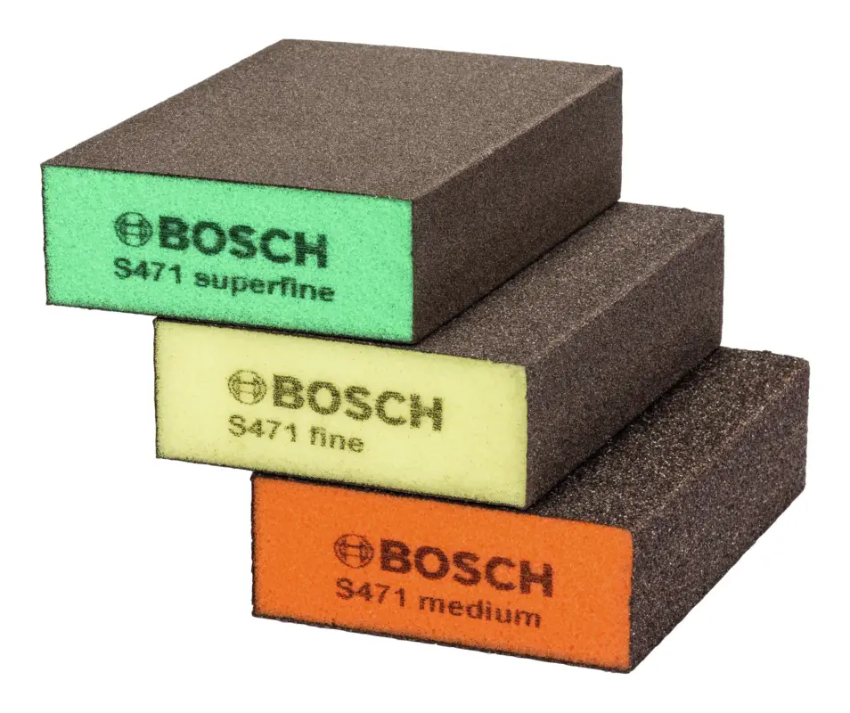 Neu Bosch Zubehör Schleifschwämme-Set, flat+edge 97 x 69 x 26 mm, M/F/SF, 3-teilig