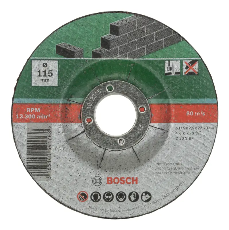 Bosch Zubehör Trennscheiben gekröpft für Stein, 115 mm - 5er Pack (Verpackungseinheit 5 Stück) Neue Ware