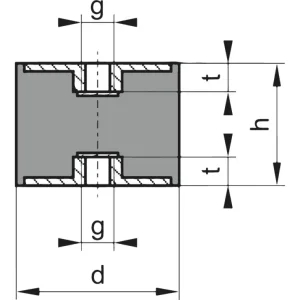 Sonderangebot Gummi-Metall-Puffer Ausführung C 15 x 25 mm M4