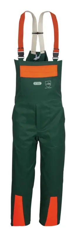 Wochenendangebot Forest Jack Schnittschutzlatzhose Des.A, Cl.1,48, grün/orange