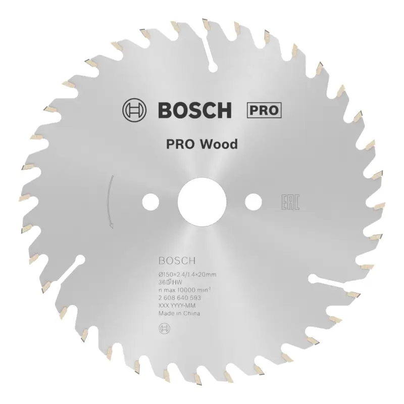 Wochenendangebot Bosch Pro Wood cordless Kreissägeblatt, 150 x 2,4 x 20 mm, 36 Zähne, für Akku-Handkreissägen