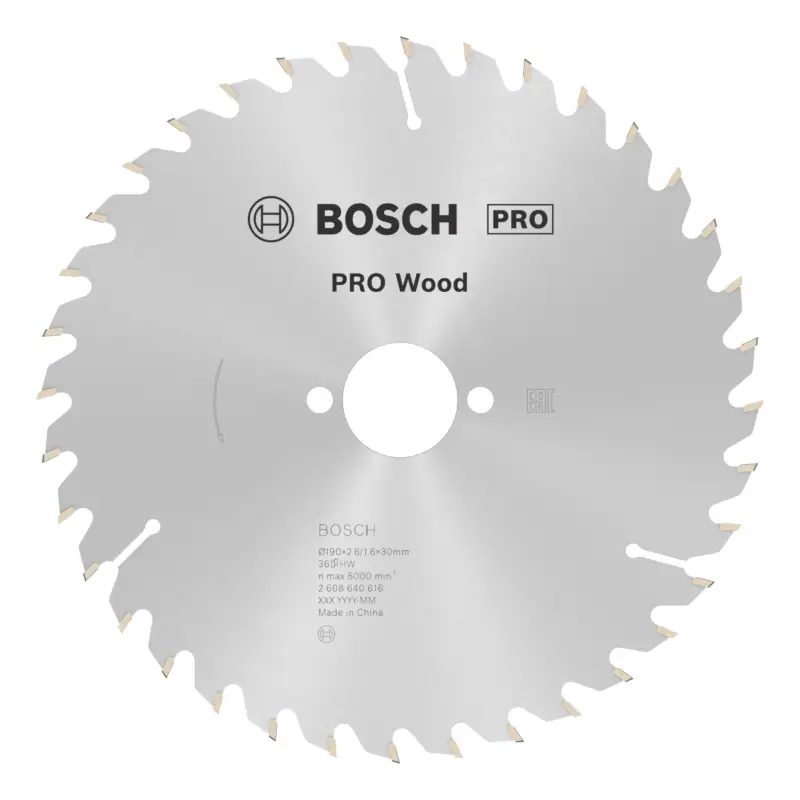 Bosch Pro Wood cordless Kreissägeblatt, 190 x 2,6 x 30 mm, 36 Zähne, für Akku-Handkreissägen Expressversand
