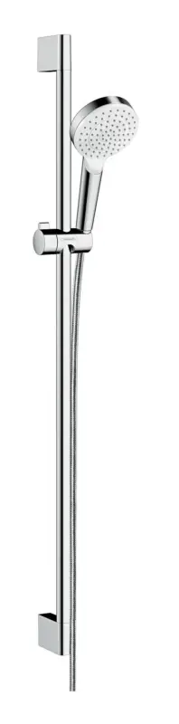 Ausverkauf Hansgrohe Crometta Brauseset 100 1jet EcoSmart mit Brausestange 900 mm - Weiß / Chrom