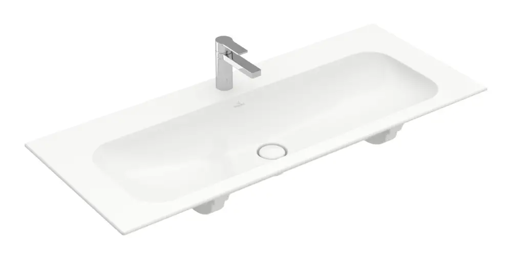 Villeroy & Boch Finion Schrankwaschtisch mit 1 Hahnloch ohne Überlauf 1200 x 500 x 160 mm - Weiß Alpin mit CeramicPlus Kracherpreis