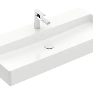 Versand Am Gleichen Tag Villeroy & Boch Memento 2.0 Waschbecken für Möbel mit 1 Hahnloch ohne Überlauf Unterseite geschliffen 1000 x 470 x 135 mm - Weiß Alpin mit CeramicPlus