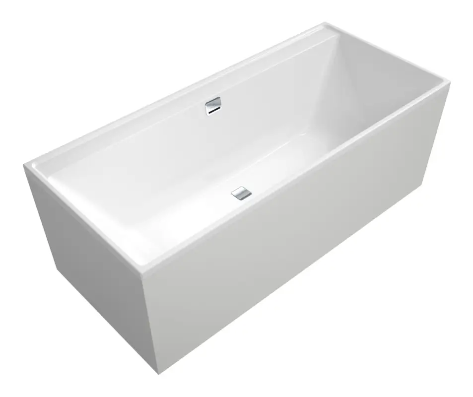 Villeroy & Boch Collaro Rechteckbadewanne 1800 x 800 mm - Stone White / Verchromt / Chrom Knallerangebot