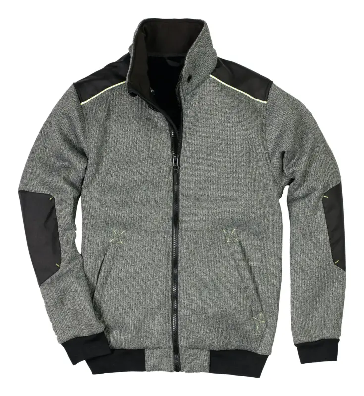 Letzte Chance HD-Concept Strick-Blouson Piering Größe XL, grau-meliert
