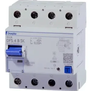 Preisknaller Doepke FI-Schutzschalter B 4p 400V 63A 0,5A 4TE REG DIN-Schiene (REG) 10 kA 3 kA/stoß